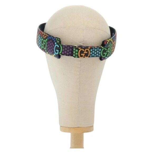 GUCCI GG Psychedelic Sun Visor Hat Multicolor Silver Auth 142391 - Picture 2 of 15